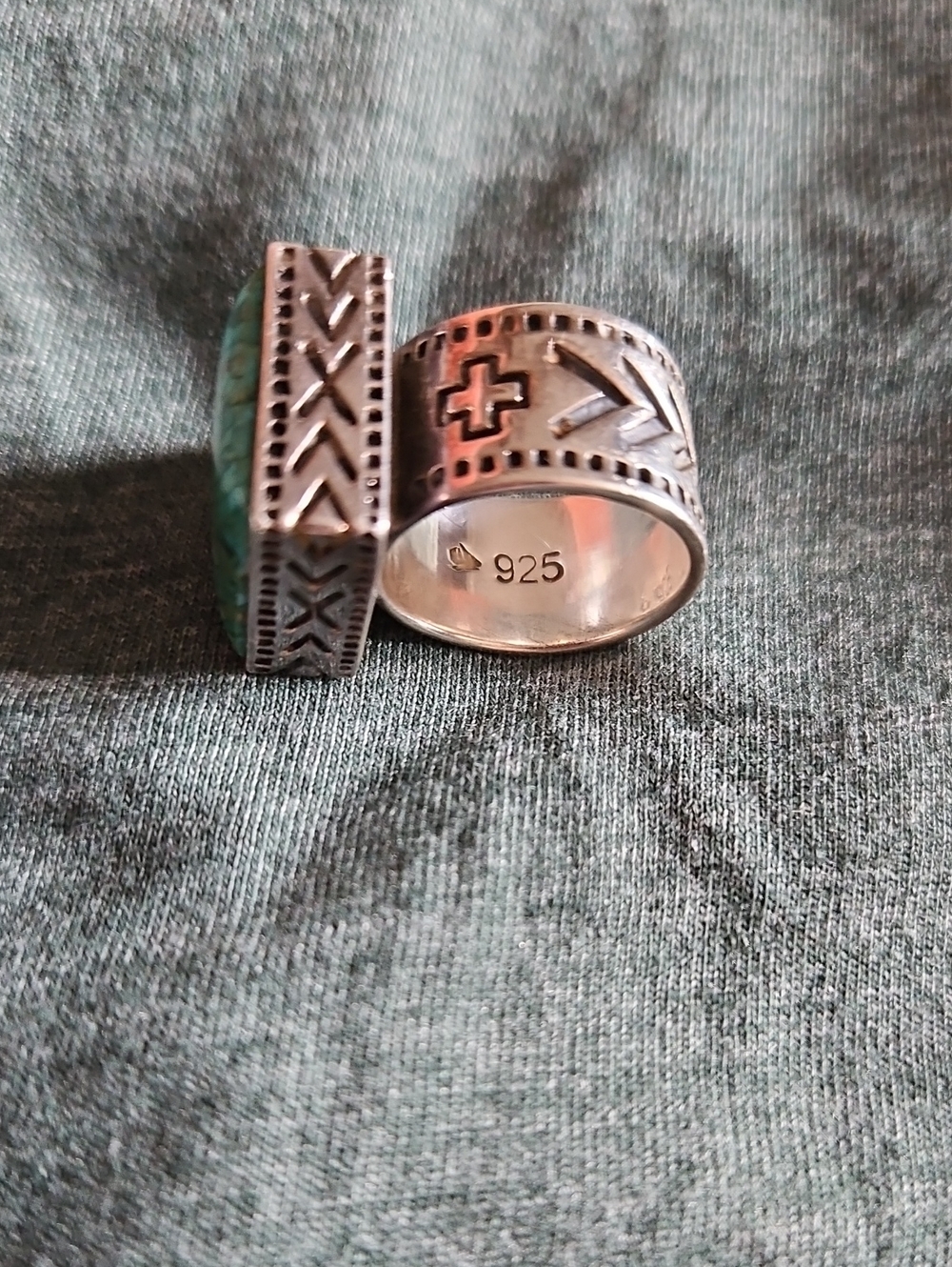 Silpada Turquoise Square Ring - Size 7 - Picture 3 of 4